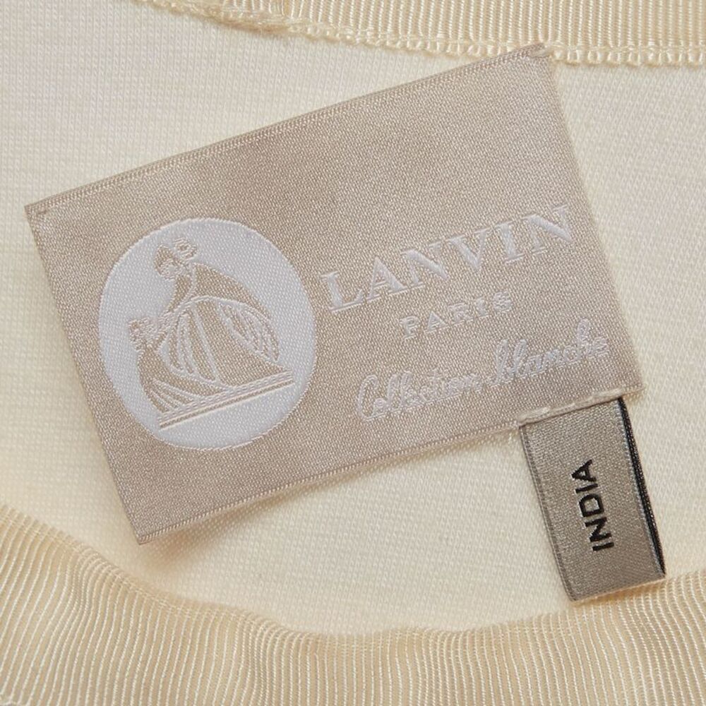 Lanvin White Crepe Sequins Crew Neck Mini Dress M - Picture 5 of 6